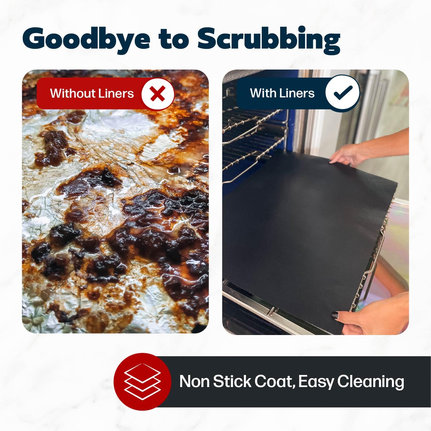 Cooks Innovations dishwasher safe liner for quick cleanup after baking