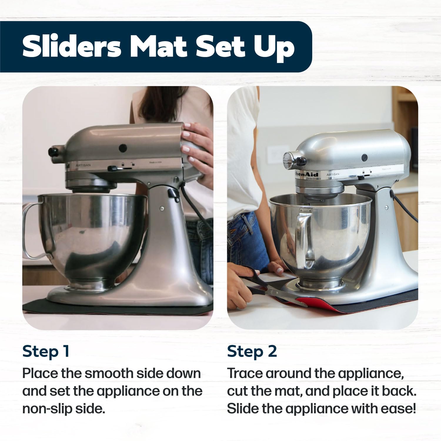 Cooks Innovations mats are easy to wipe clean between kitchen tasks