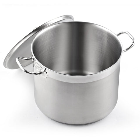 Cooks Standard 20qt stockpot with lid for efficient large-batch cooking.