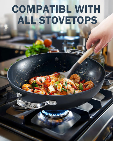 Cooks Standard nonstick coating enables easy food release and quick cleanup