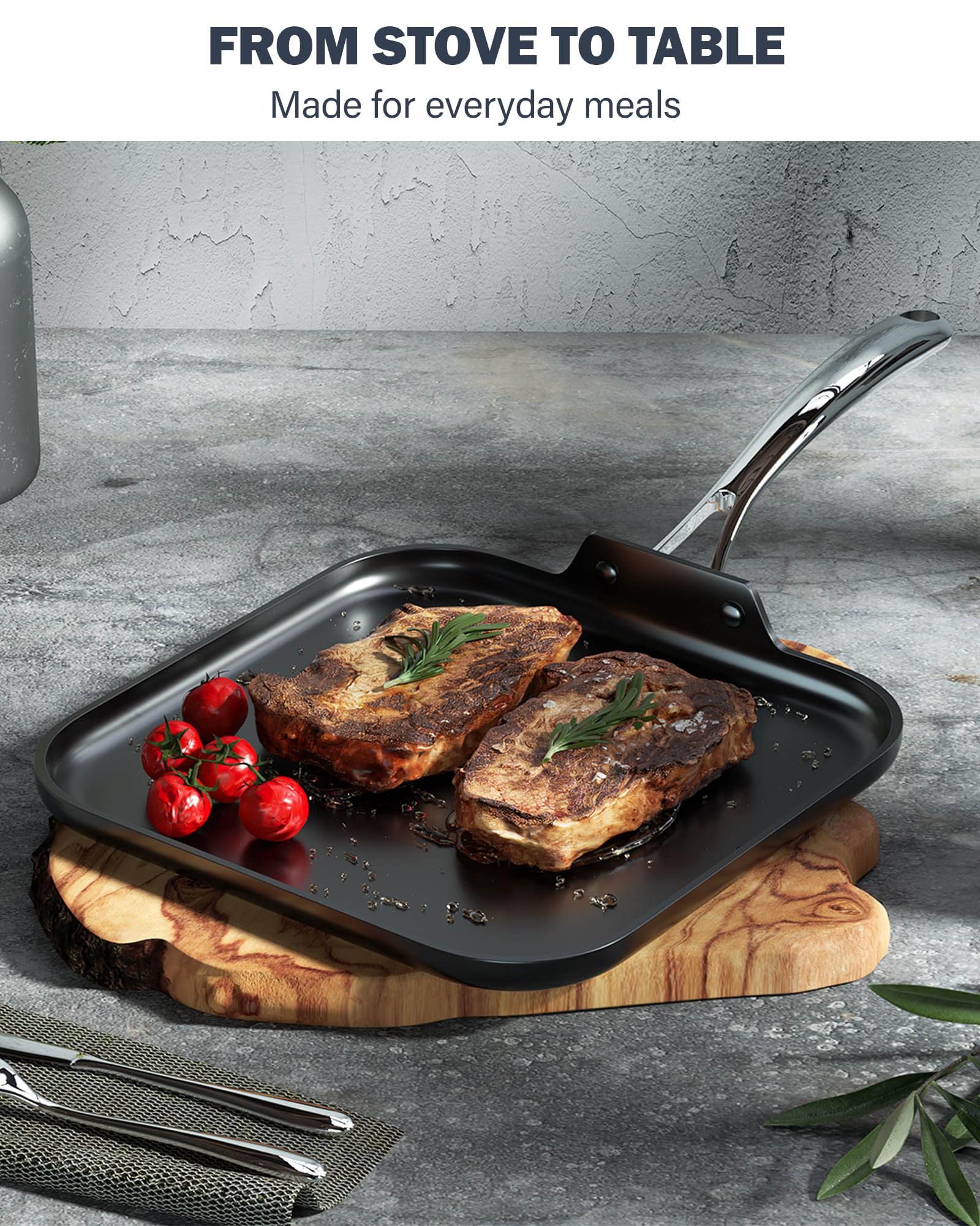 Cooks Standard solid aluminum bottom non-induction design detail