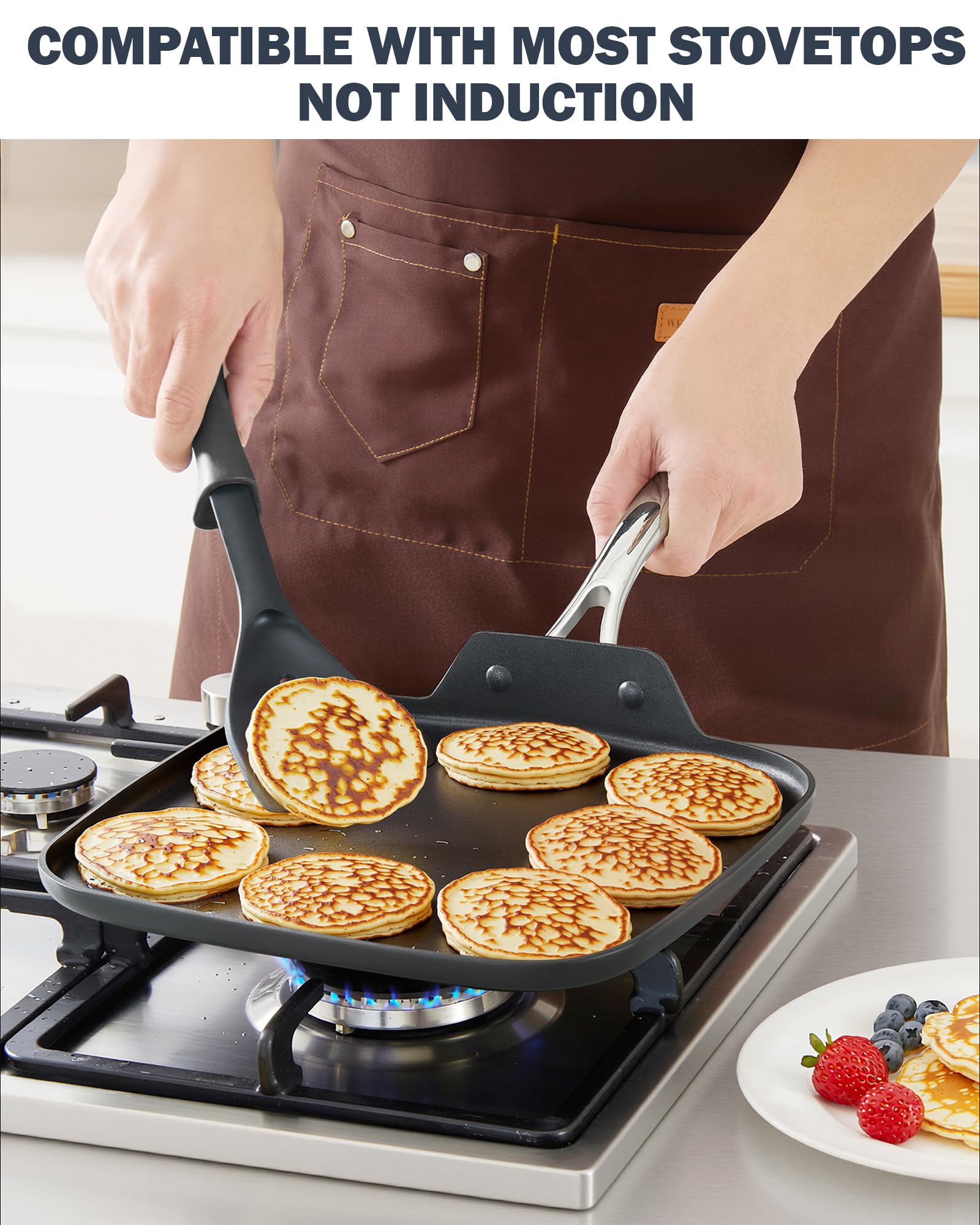 Cooks Standard griddle in oven mode up to 500F for finishing dishes