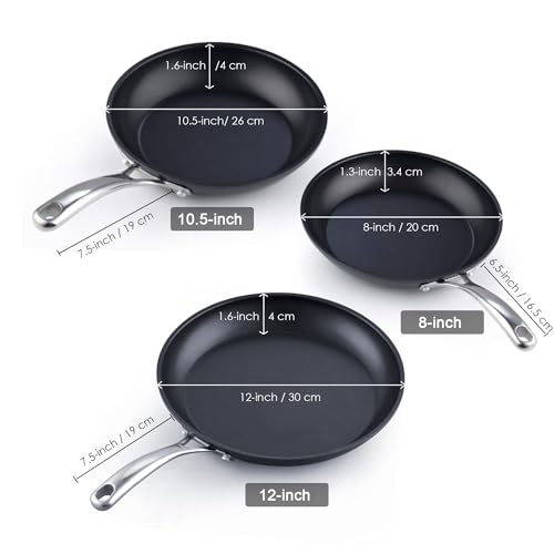 Cooks Standard omelet pan shows nonstick surface for effortless egg release.