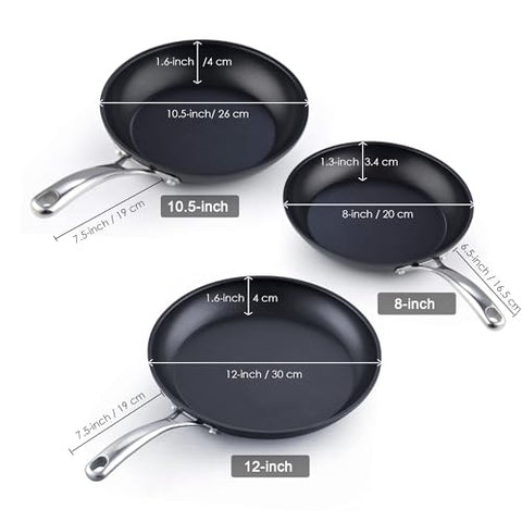 Cooks Standard omelet pan shows nonstick surface for effortless egg release.