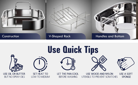 Oven safe up to 500°F for poultry and larger cuts.