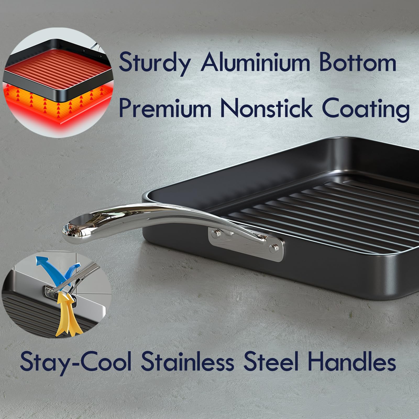 Cooks Standard square grill pan 11x11 is oven safe up to 500°F for finishing recipes