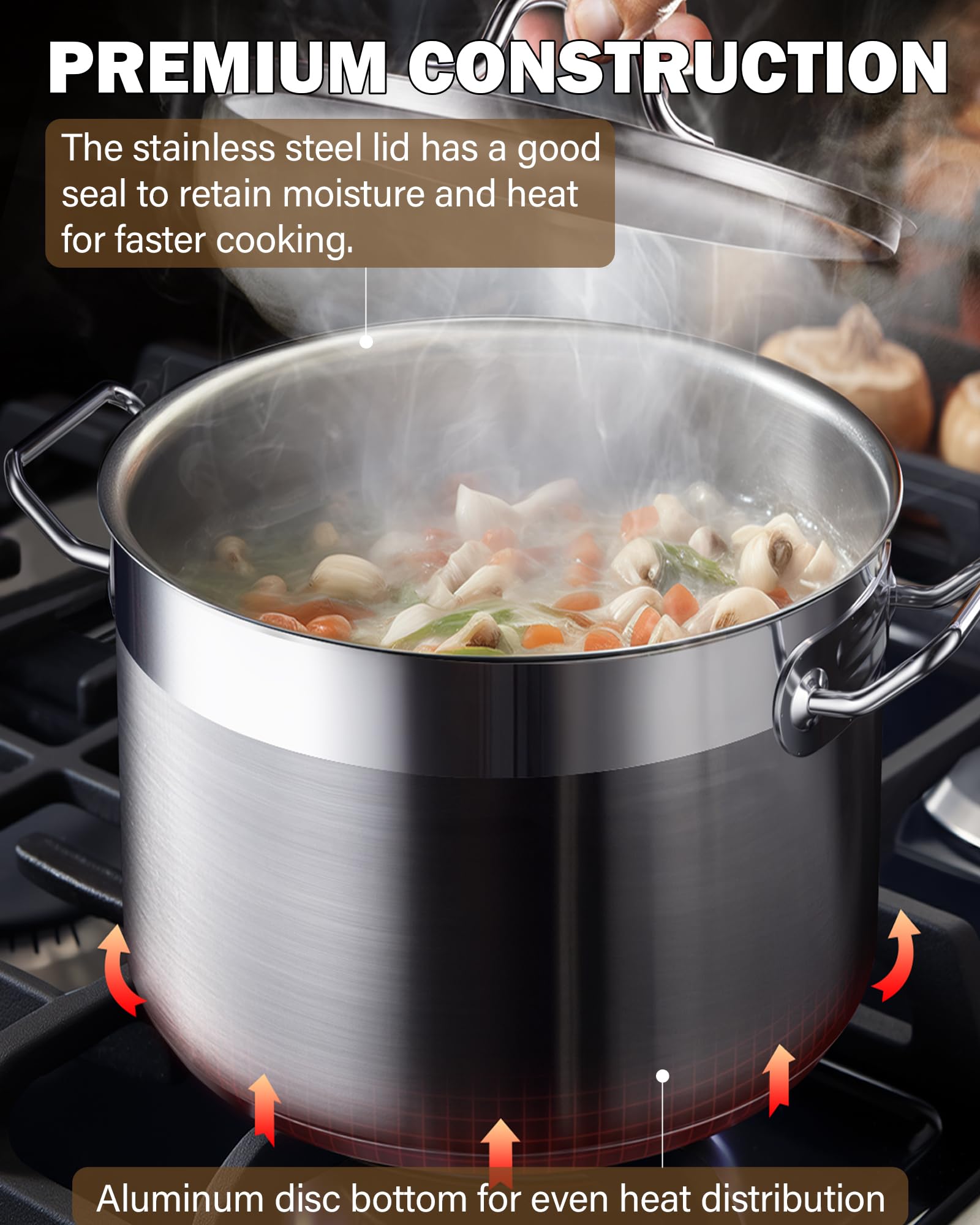 Cooks Standard stockpot in a canning or boiling setup for batch meals.
