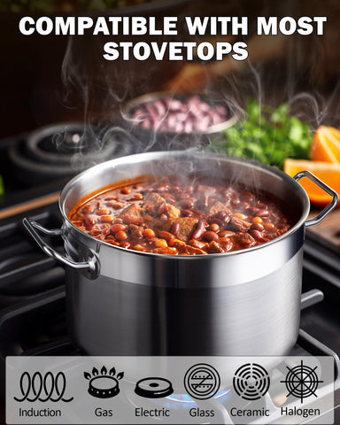 Cooks Standard stockpot ergonomic handle supports comfortable lifting during long simmering