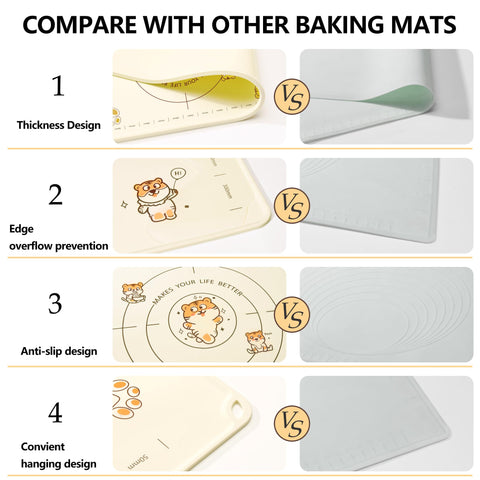COOKSTYLE mat protects counters from scratches and heat during baking.
