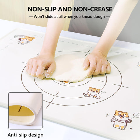 COOKSTYLE dough mat provides non-stick surface for easy rolling and cleaning.