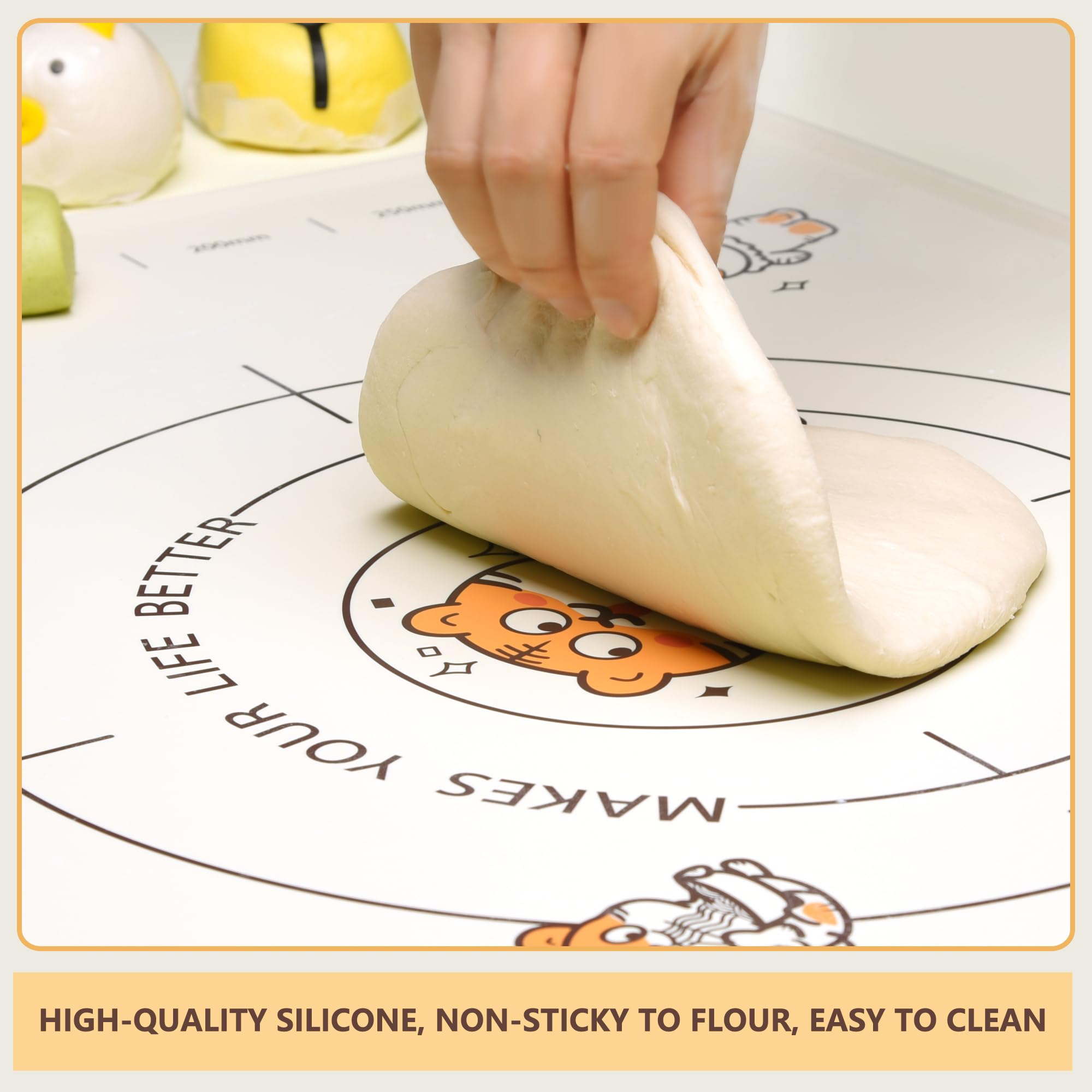 COOKSTYLE 34x24 inch mat keeps your workspace neat during dough prep.