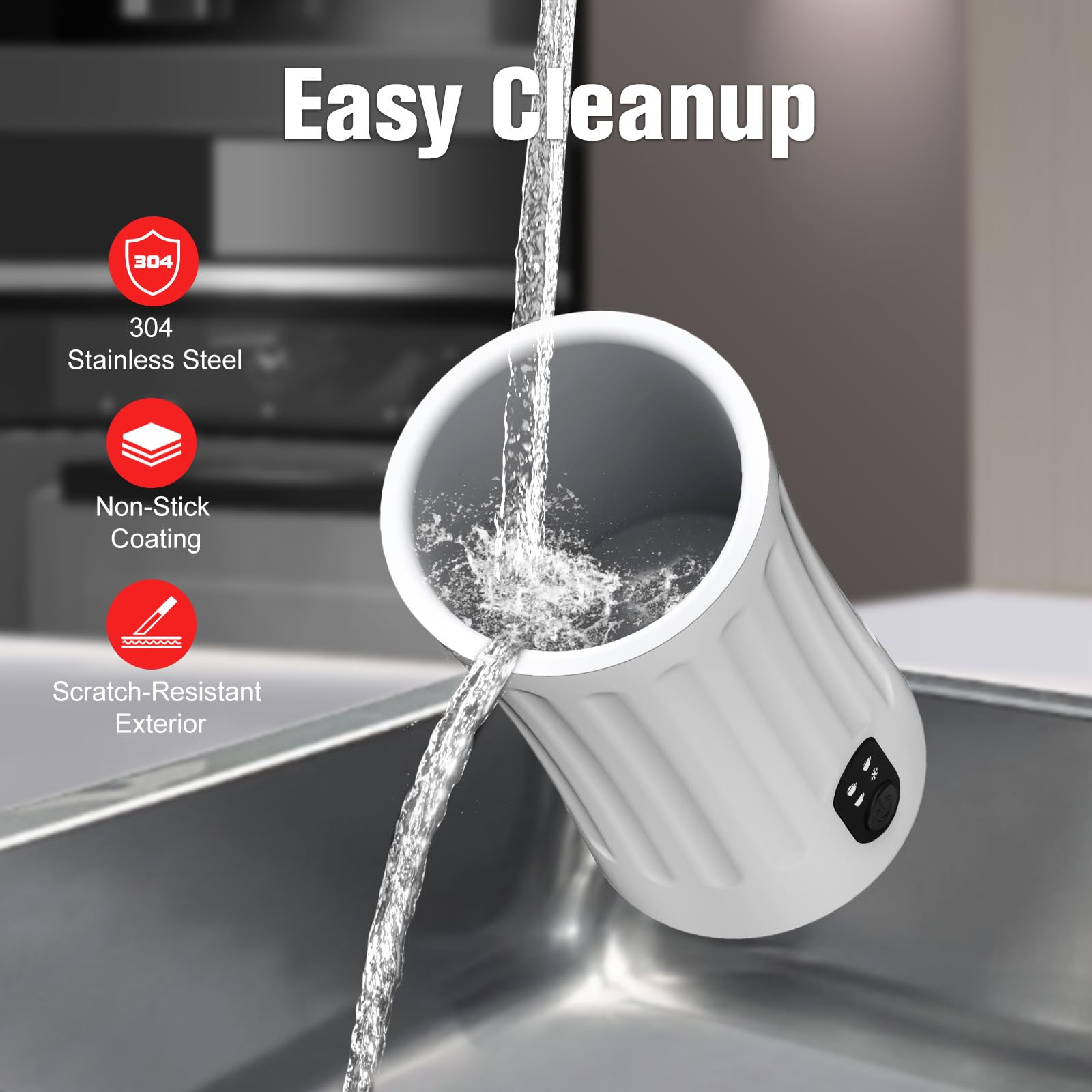 CookSwift Milk Frother cleaning brush included for quick maintenance