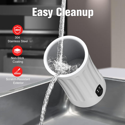 CookSwift Milk Frother cleaning brush included for quick maintenance