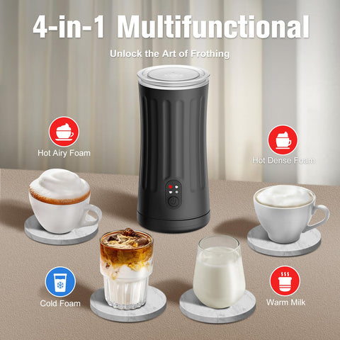 CookSwift dense foam close-up demonstrates rich, lasting latte foam for home baristas.