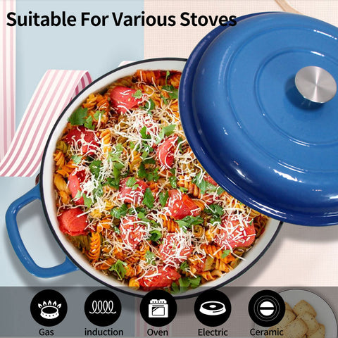 COOKWIN enamel interior resists sticking and cleans easily.
