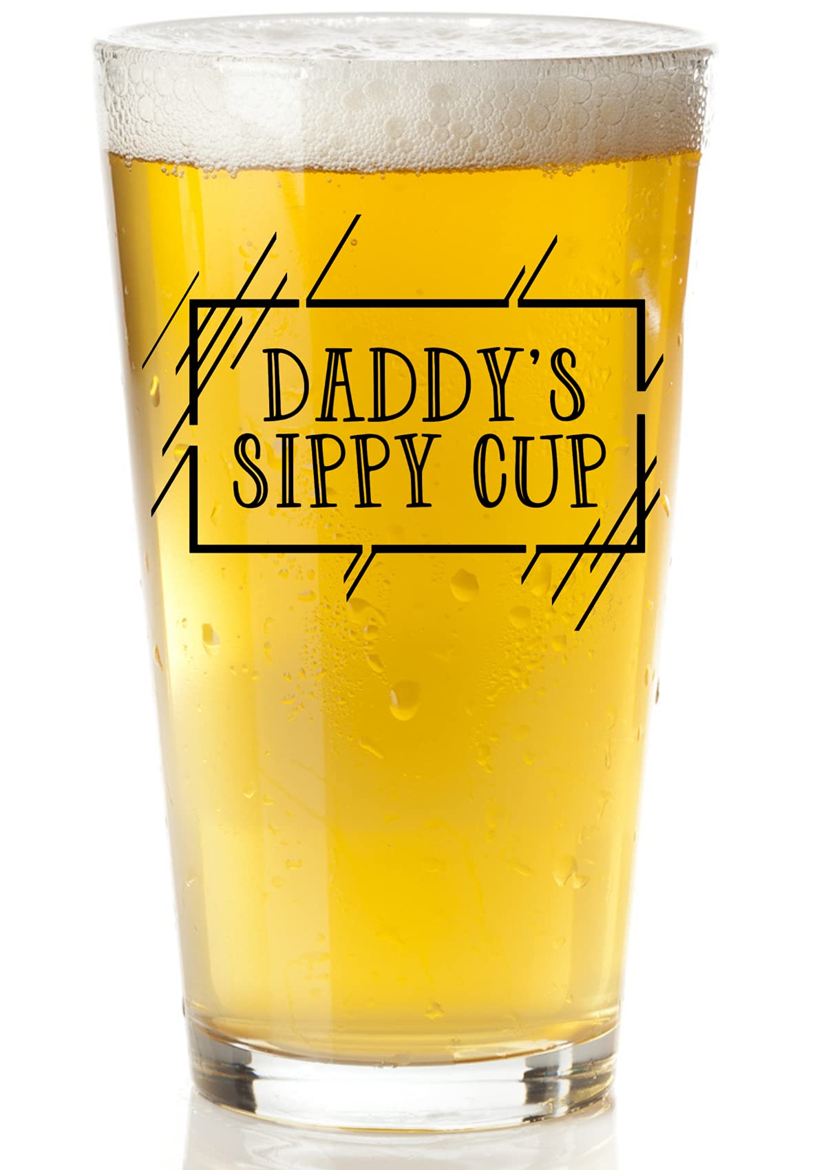 COOL AF Daddy's Sippy Cup beer glass 16oz with vibrant print for durable daily use.