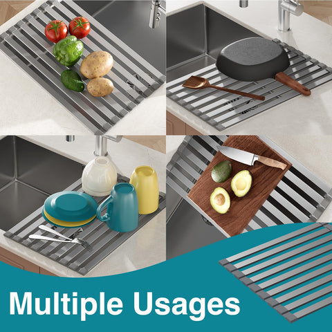 COOL-ANGLE anti-slip silicone feet keep the rack steady on damp surfaces.