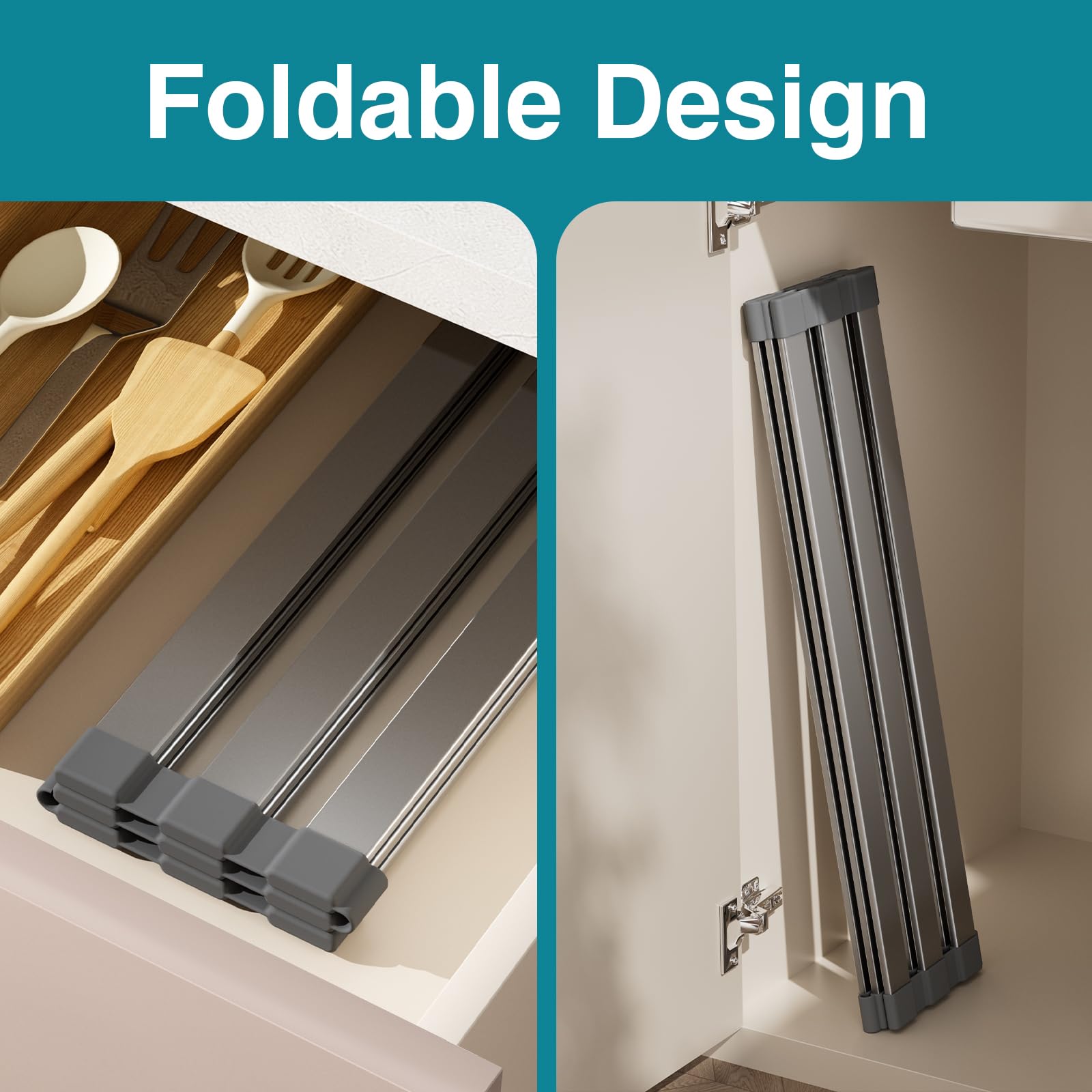 COOL-ANGLE collapsible design saves countertop space when not in use.