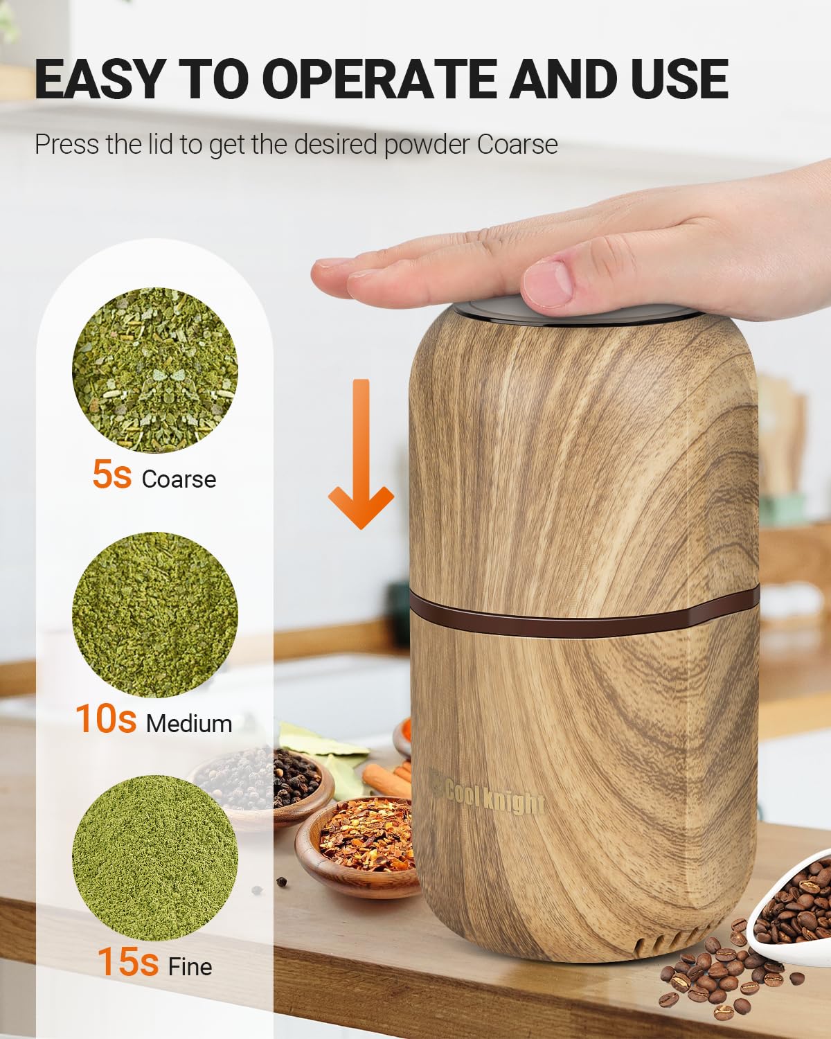 COOL KNIGHT 120g capacity enables quick herb batches
