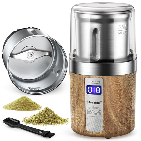 Cool Knight electric grinder timer display for precise, repeatable grinding.