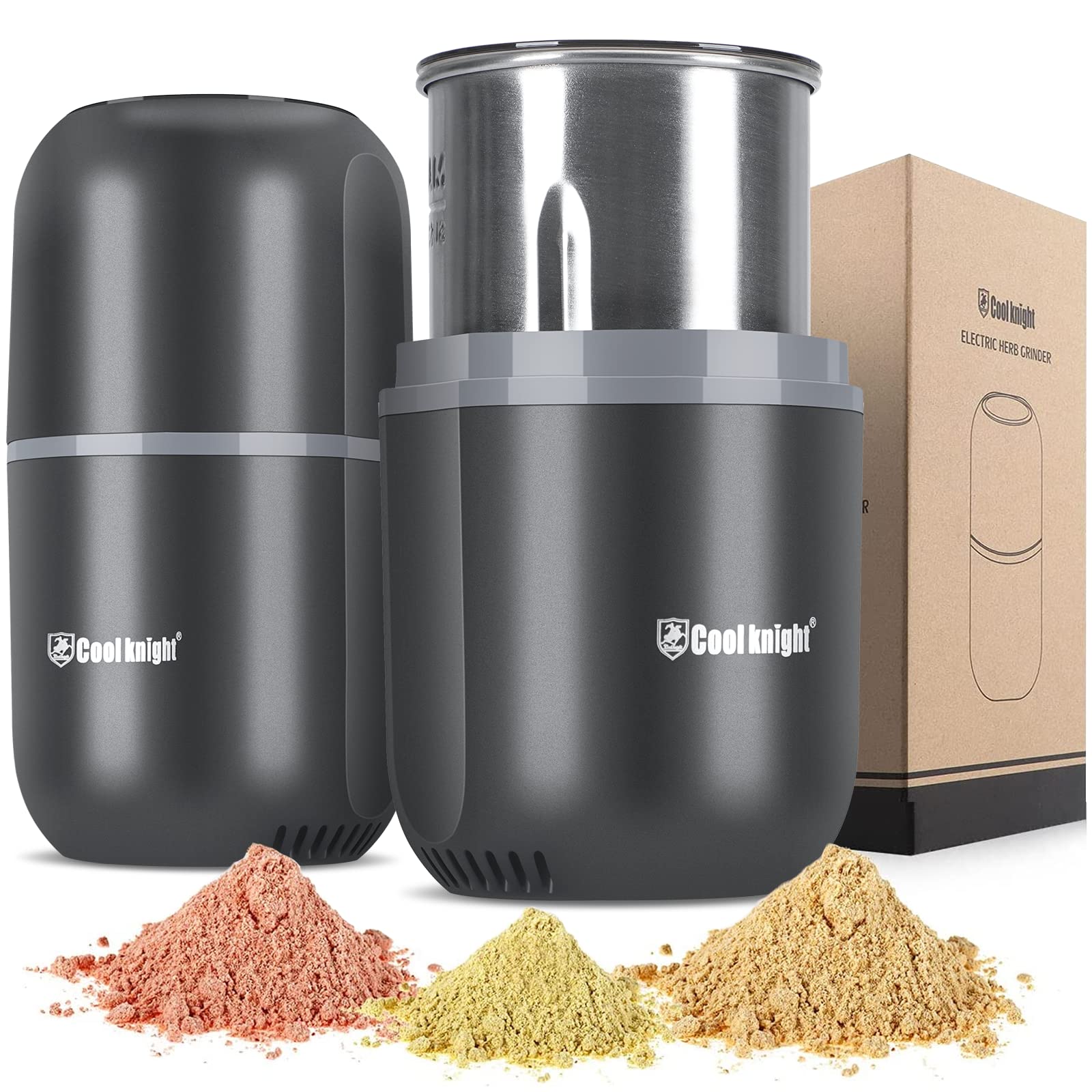 COOL KNIGHT electric herb grinder with visual lid for quick grinding