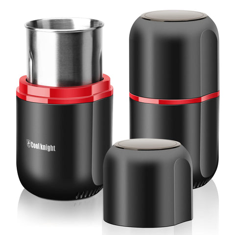 COOL KNIGHT herb grinder with visual lid control for precise grind.
