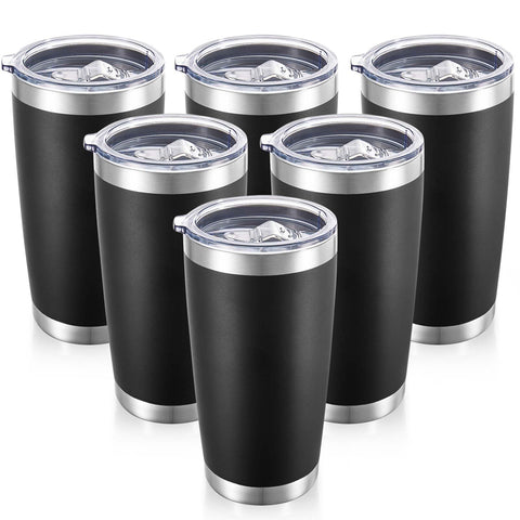 Cool Yoleb 20 oz tumbler with black lid closeup for everyday, durable daily hydration.