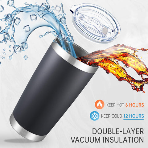 Cool Yoleb 20 oz tumbler double-wall insulation image highlights long-lasting temperature.