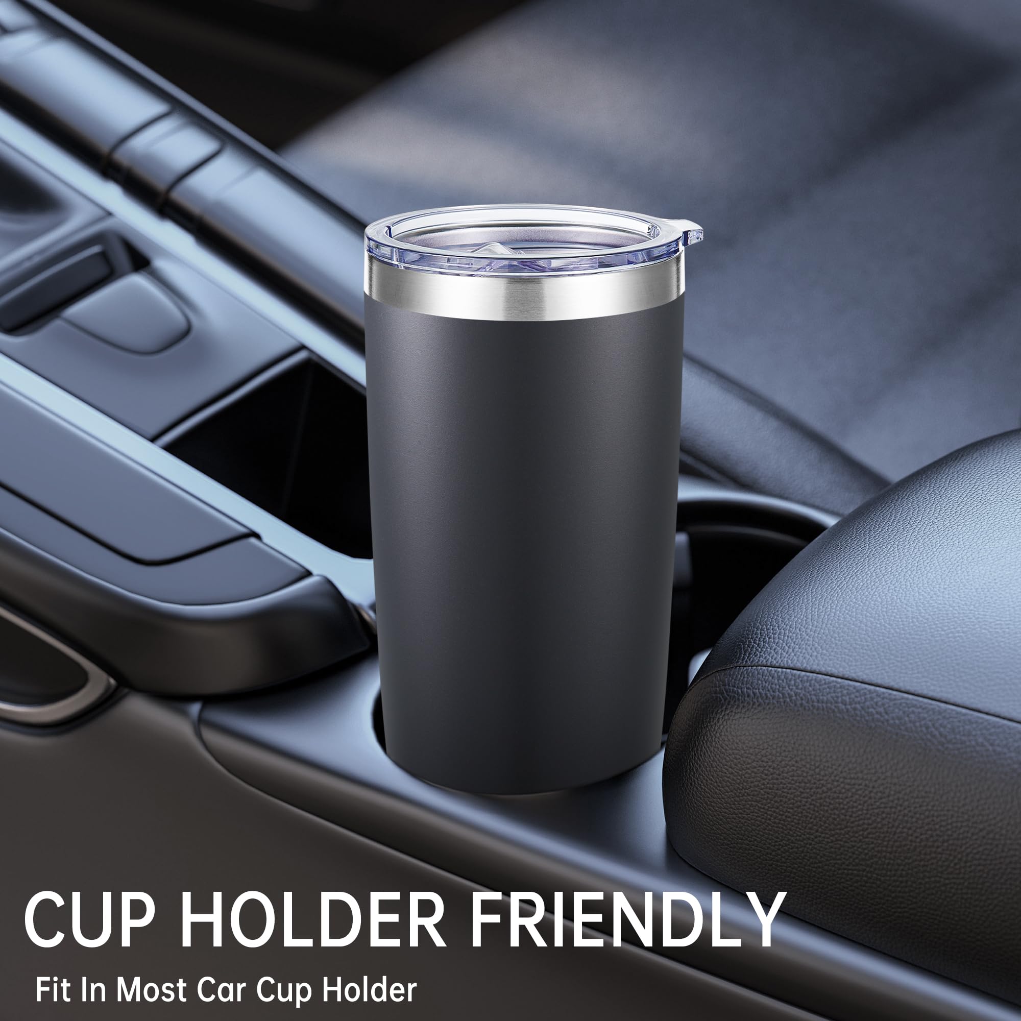 Cool Yoleb tumbler supports hot coffee or cold water throughout the day.