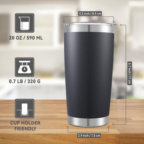 Cool Yoleb 20 oz tumbler powder-coated finish section emphasizes durable color and grip.