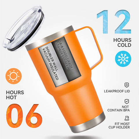 Cool Yoleb 30 oz tumbler BPA-free lid ensures safe sipping during commutes.