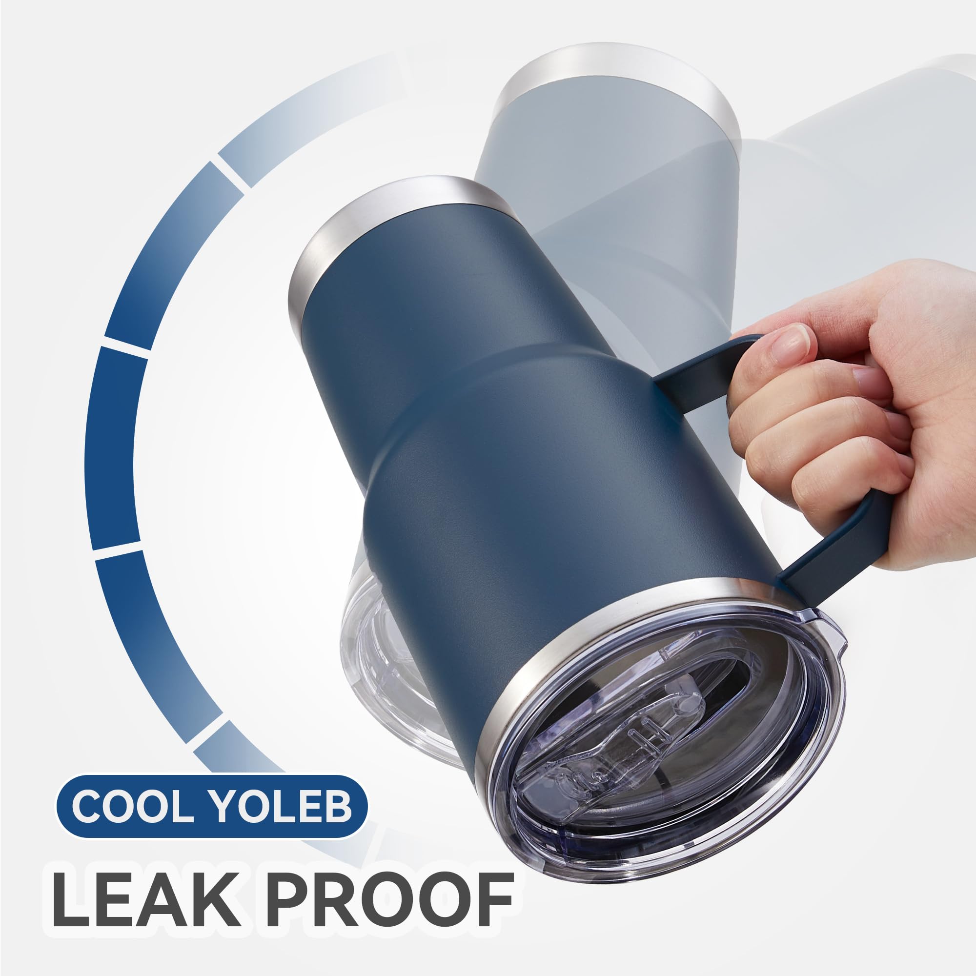 Cool Yoleb 30oz tumbler with double-wall insulation keeps drinks cold longer.