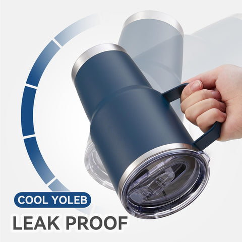 Cool Yoleb 30oz tumbler with double-wall insulation keeps drinks cold longer.
