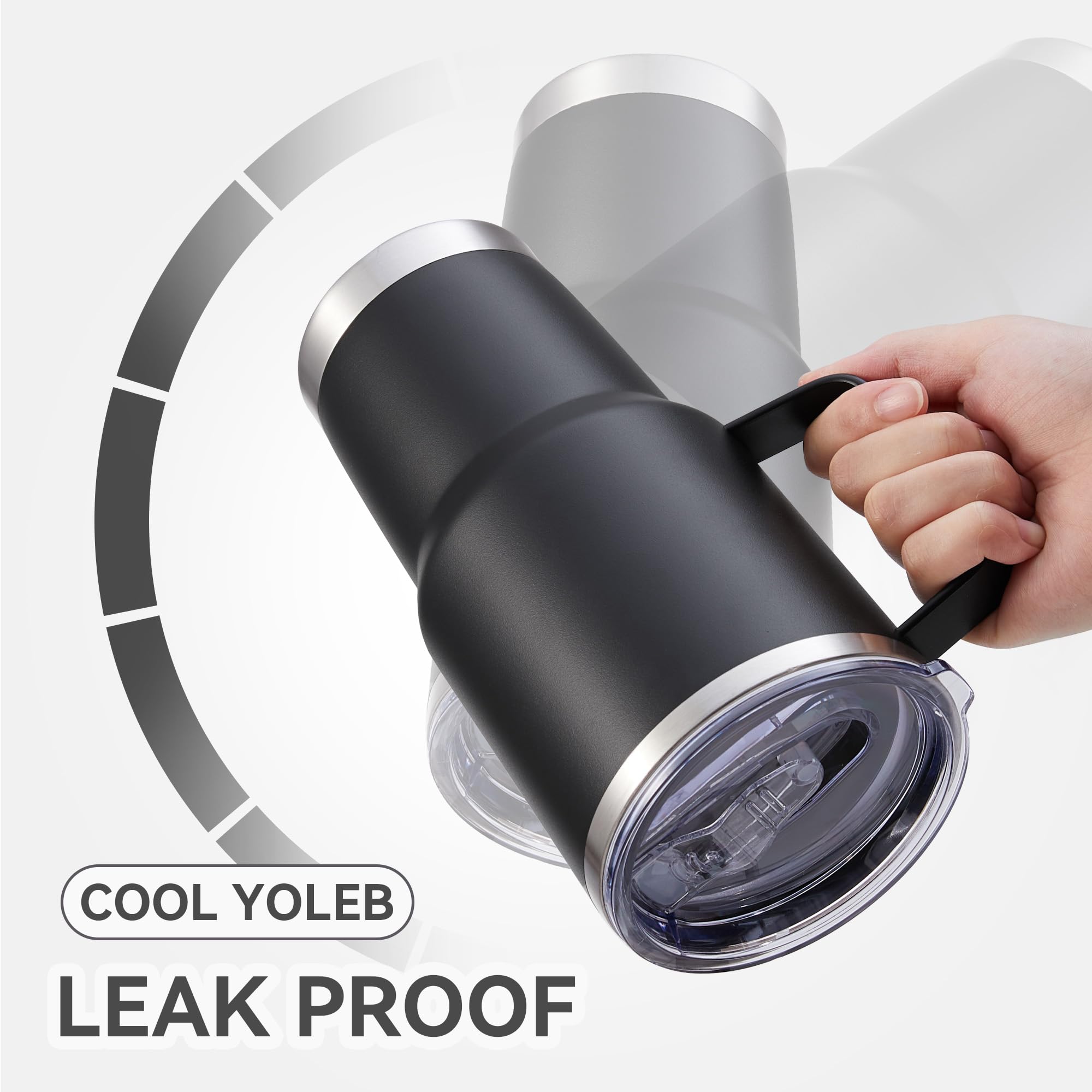 Cool Yoleb 30 oz tumbler with double-wall insulation keeps drinks at the right temperature.