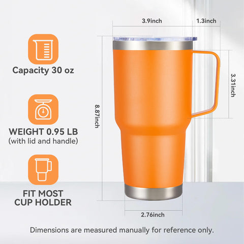 Cool Yoleb 30 oz tumbler powder-coated exterior provides secure grip.