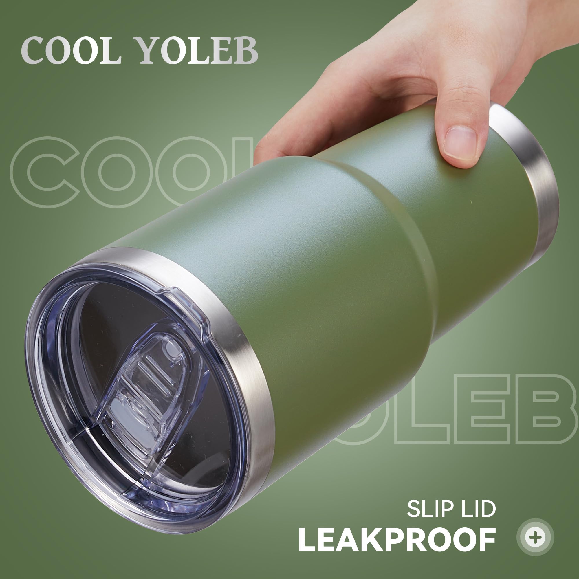 Cool Yoleb 30oz tumbler stainless steel body for durability and easy cleaning