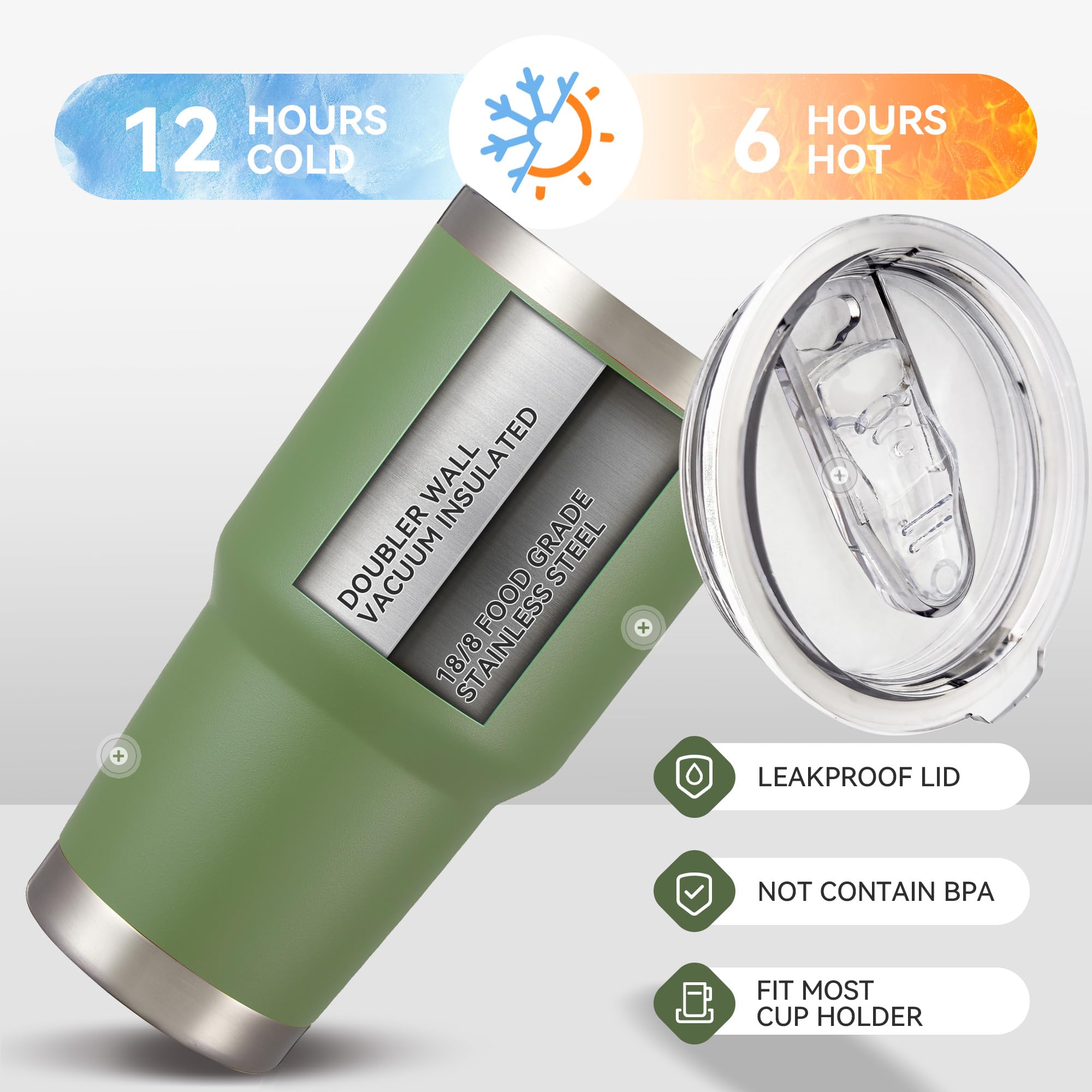 Cool Yoleb 30oz tumbler sweat-free design for comfortable handling