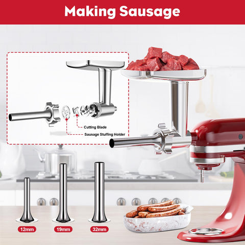 Coolcook four grinding plates offer versatile texture options for meats, vegetables, and cheese.