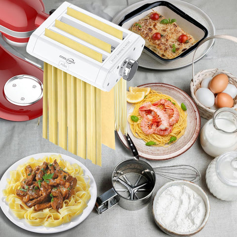 Coolcook fettuccine cutter producing delicate strands with precision.