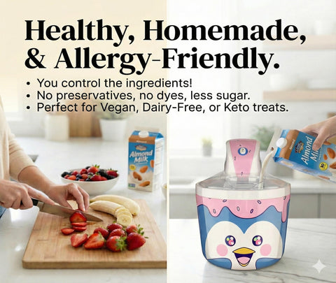 Cooler Concepts 1-2 qt penguin bowl highlights compact countertop suitability