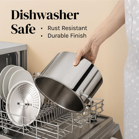 Cooler Concepts dishwasher-safe pasta pot simplifies cleanup after meals.