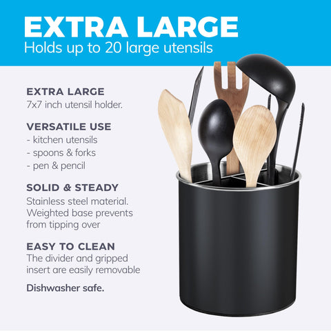 Cooler Kitchen 7-inch diameter design frees up drawer space and stores many tools.