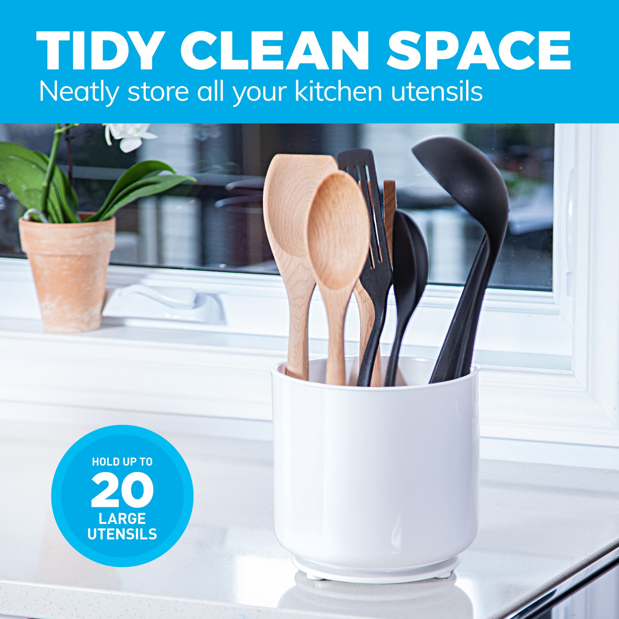 Cooler Kitchen 7-inch diameter offers ample space for large utensils