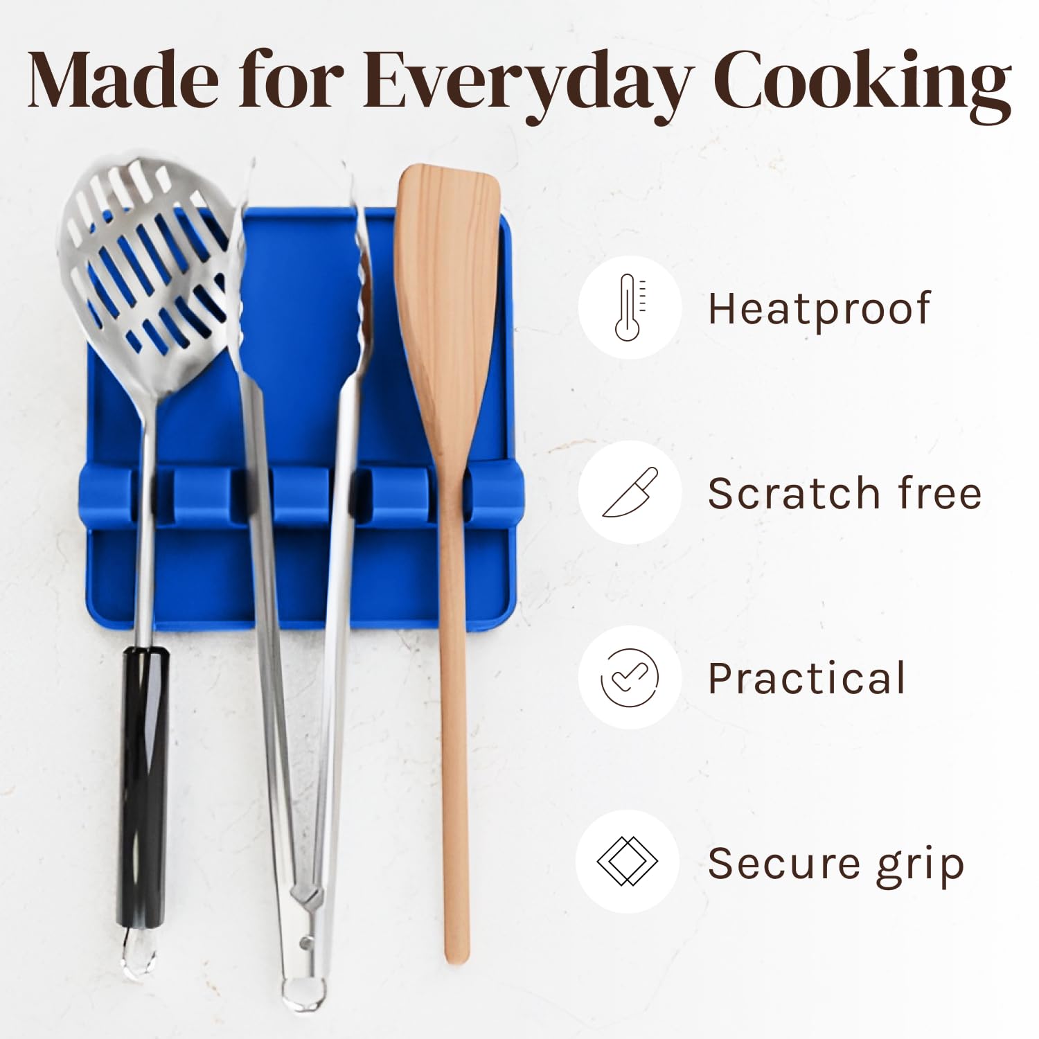 Cooler Kitchen dishwasher-safe silicone spoon rest for easy cleanup