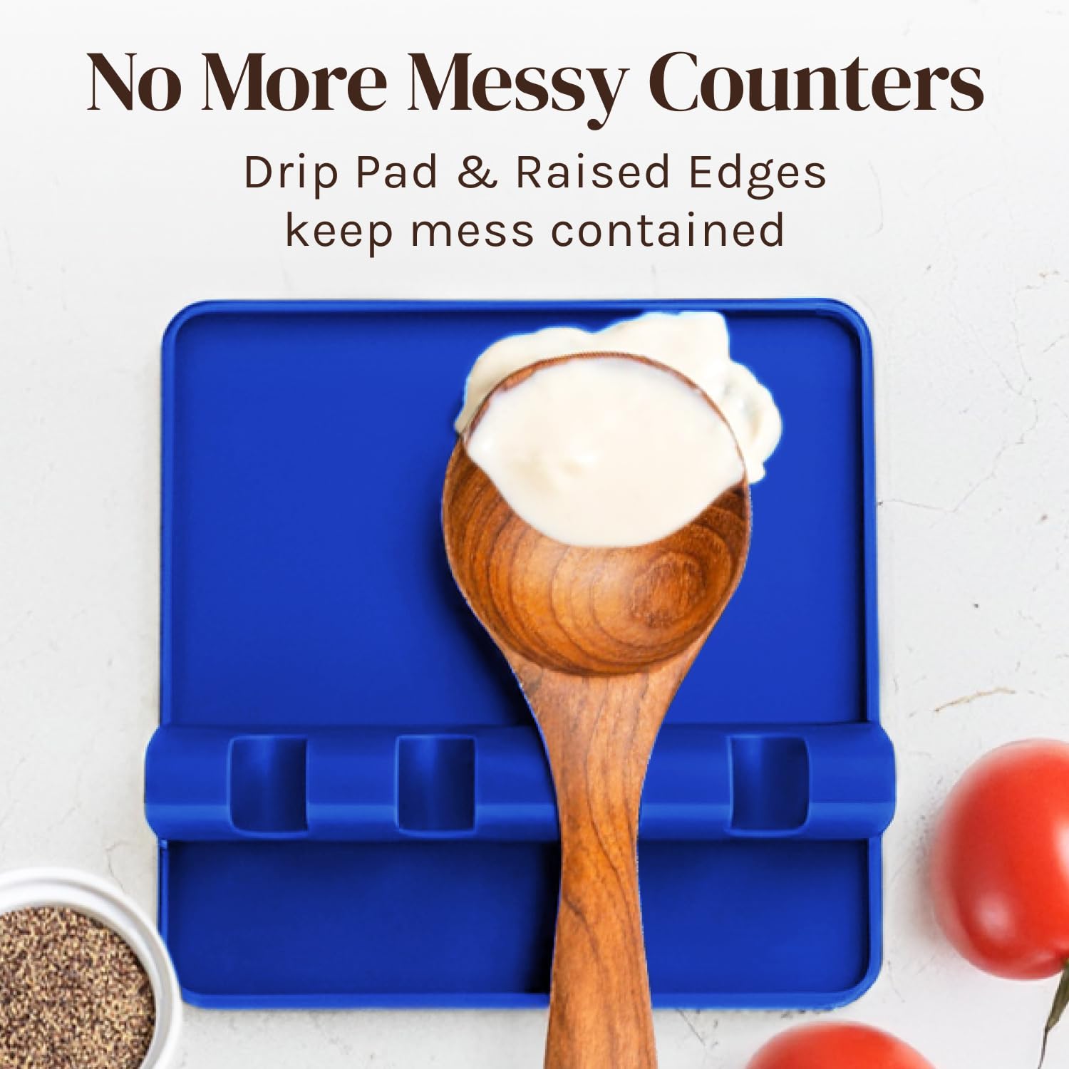 Cooler Kitchen heat-resistant BPA-free spoon rest for busy cooking sessions