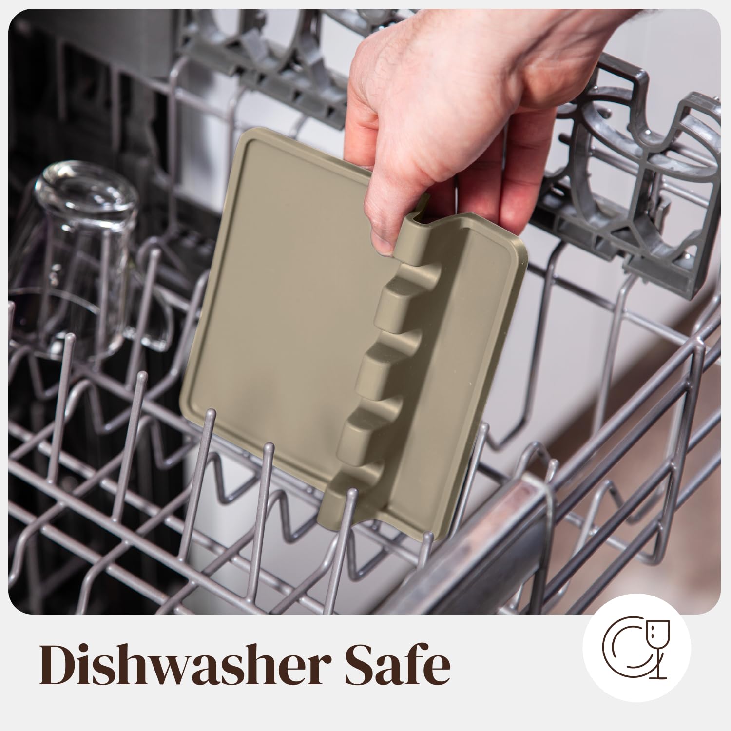 Cooler Kitchen BPA-free spoon rest for safe use.