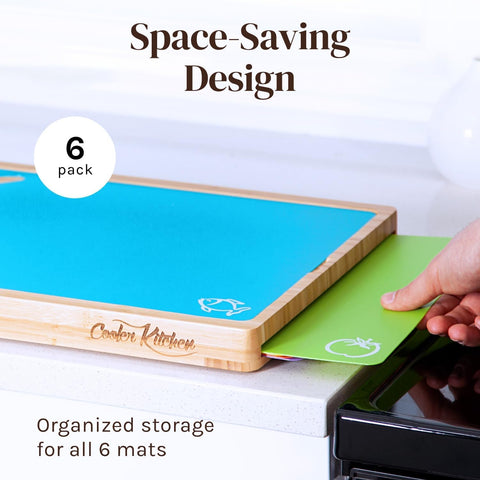 Cooler Kitchen 1mm-thick mats stay flexible for quick cooking tasks.