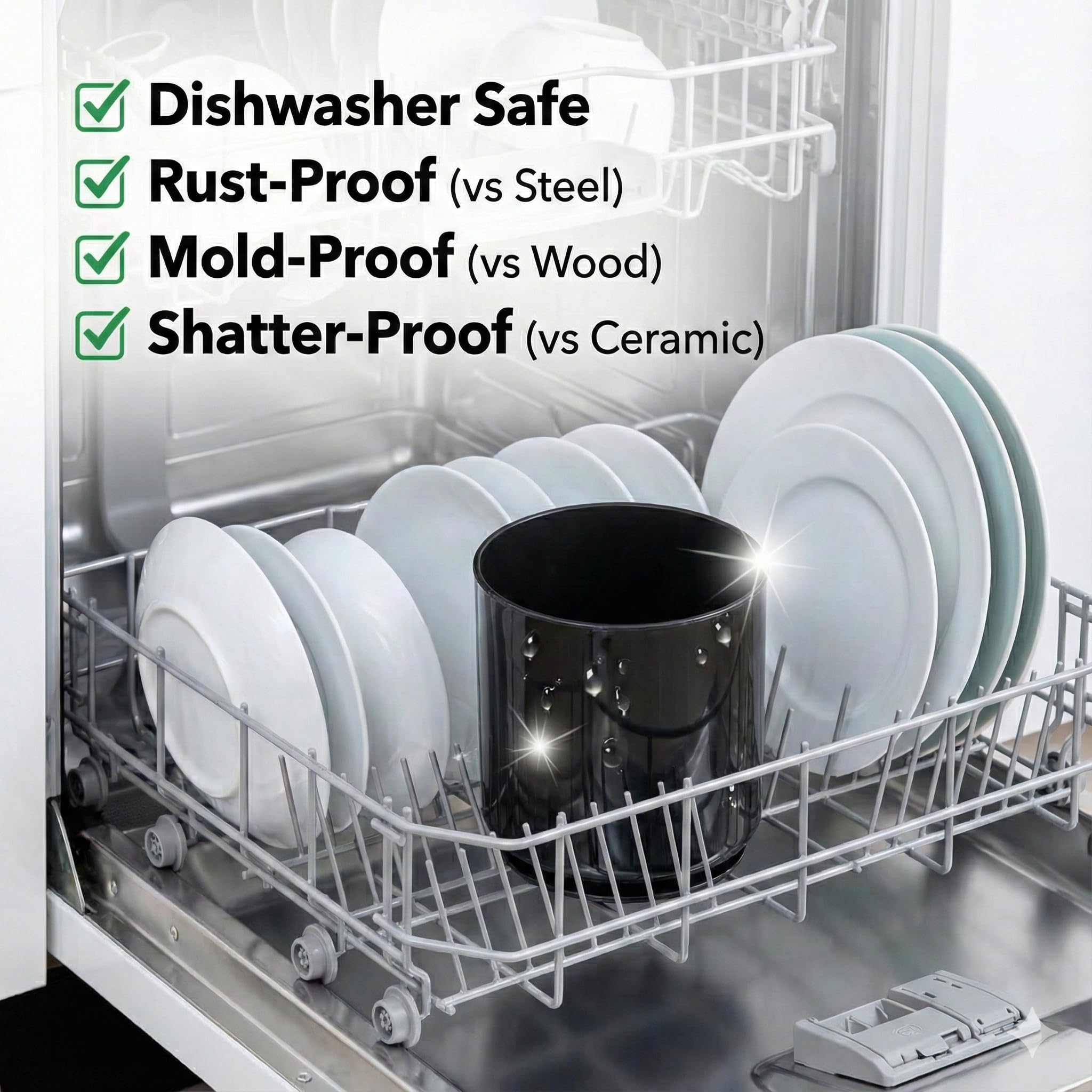 Cooler Kitchen rubberized feet protect counters and prevent slipping.