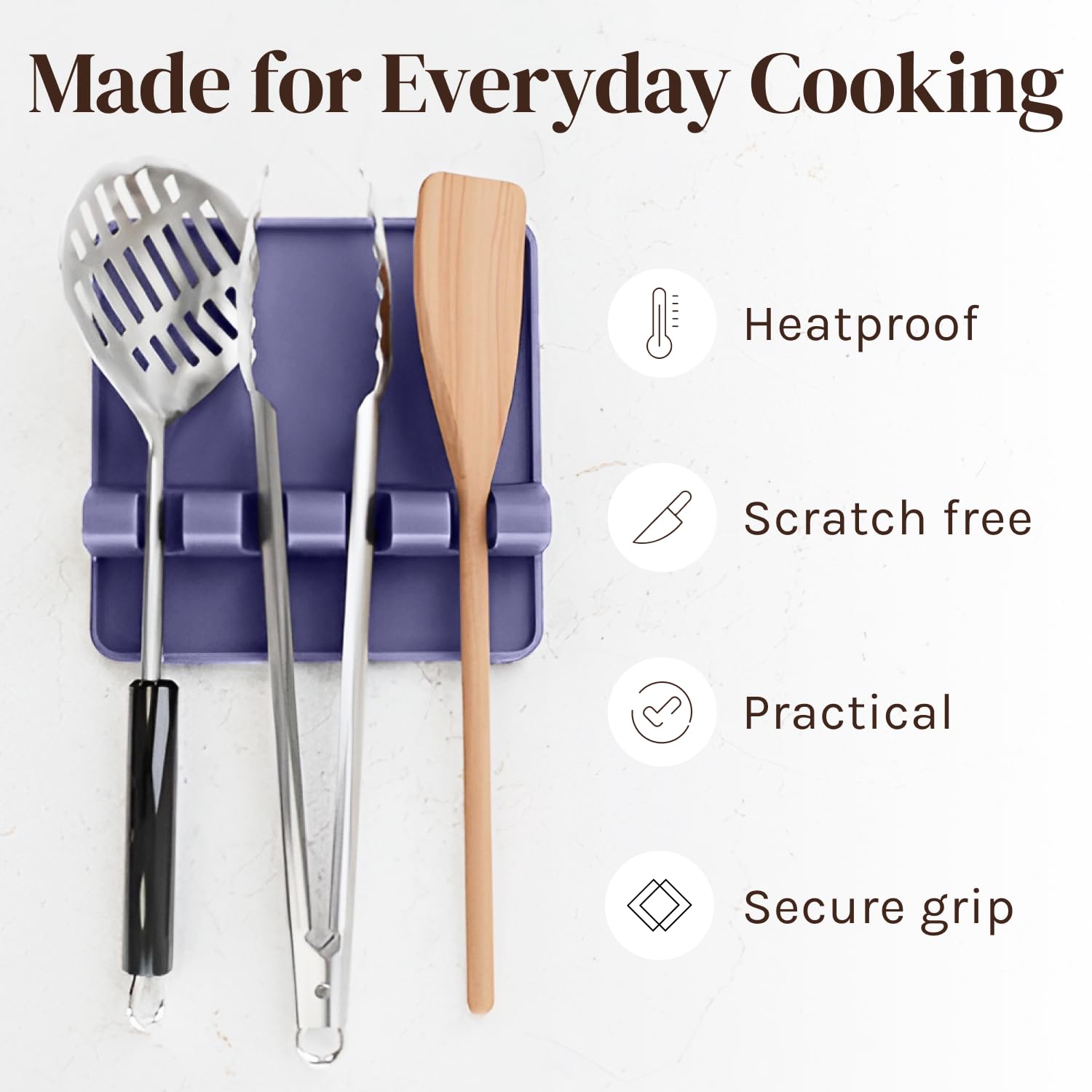 Purple Cooler Kitchen utensil holder showcases a compact spatula organization solution.