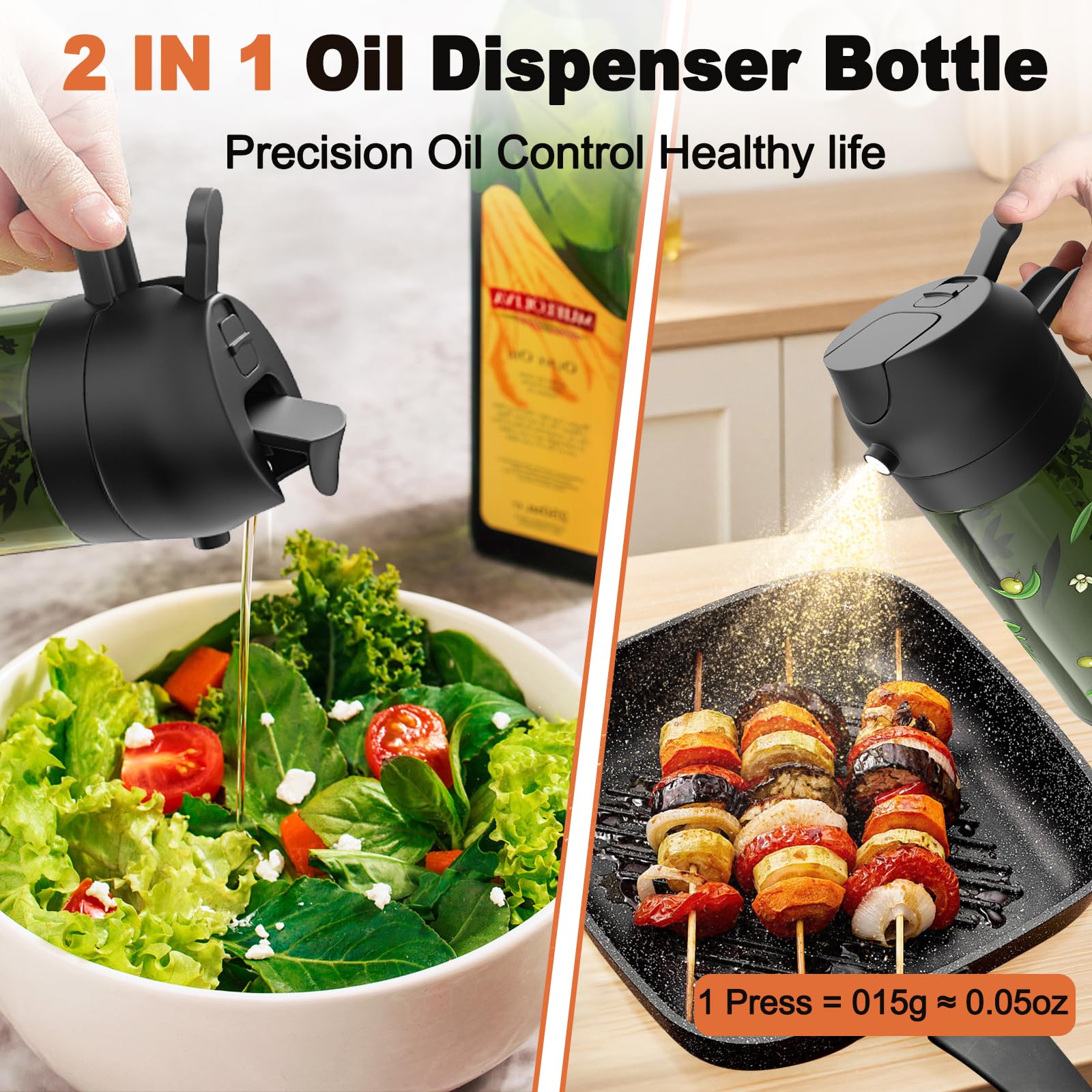 COOLMI oil sprayer delivers precise 0.2 g per press